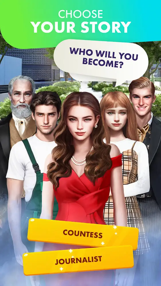 Screenshot of the Love Story Game app