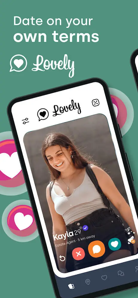Screenshot of the Lovely - Meet and Date Locals app
