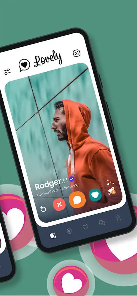 Screenshot of the Lovely - Meet and Date Locals app