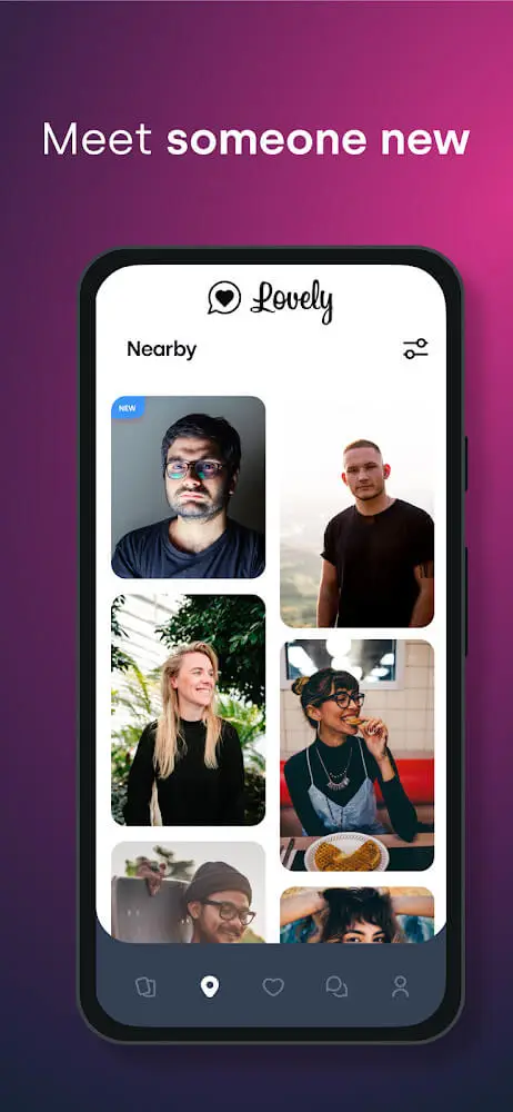 Screenshot of the Lovely - Meet and Date Locals app