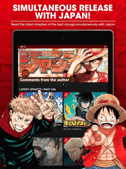 Screenshot of the MANGA Plus by SHUEISHA app