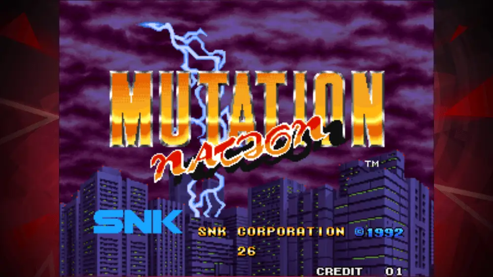 Screenshot of the MUTATION NATION ACA NEOGEO game
