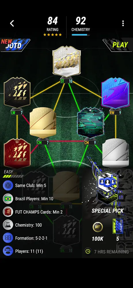 Screenshot of the Madfut 22 app