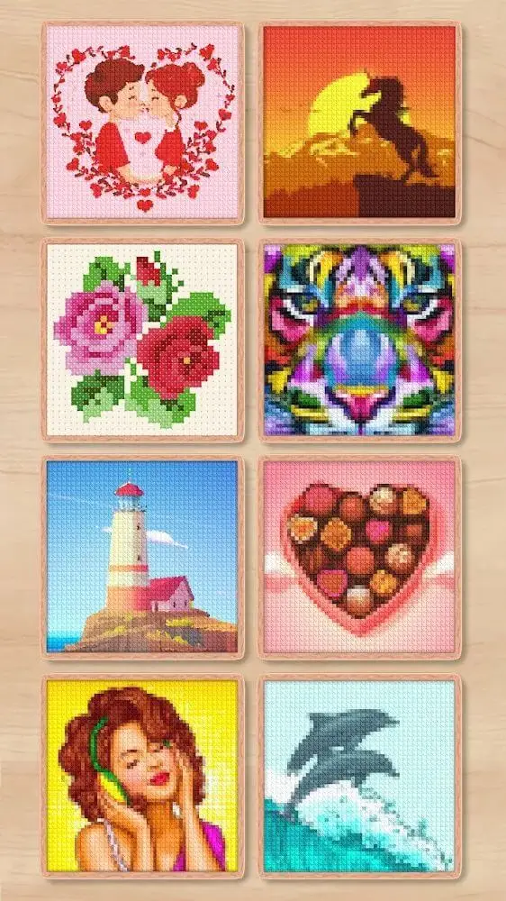 Screenshot of the Magic Cross Stitch app
