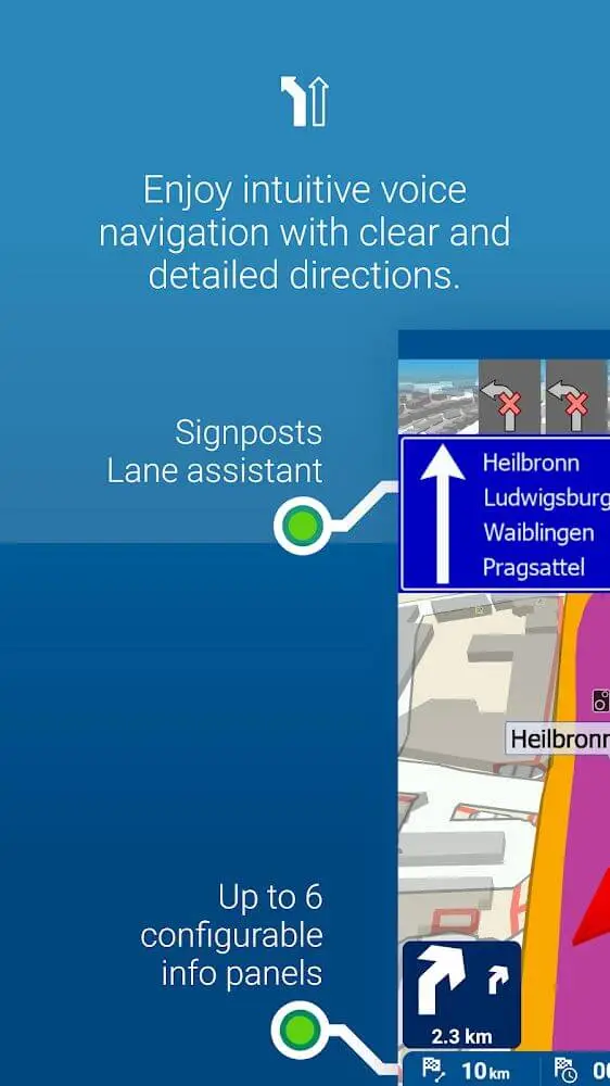 Screenshot of the MapFactor Navigator app