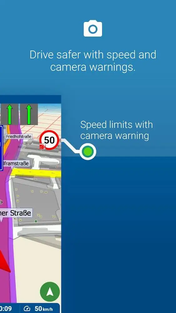 Screenshot of the MapFactor Navigator app