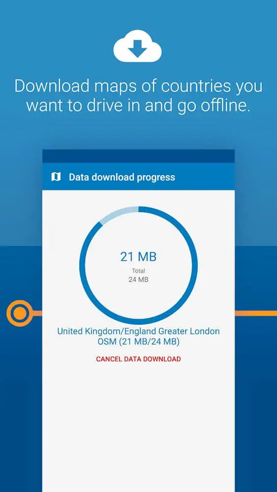 Screenshot of the MapFactor Navigator app