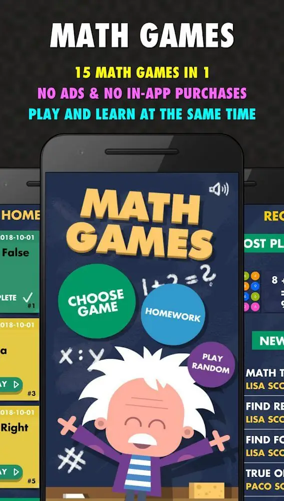 Screenshot of the Math Games PRO app