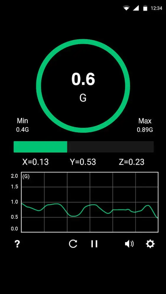 Screenshot of the Metal Detector app