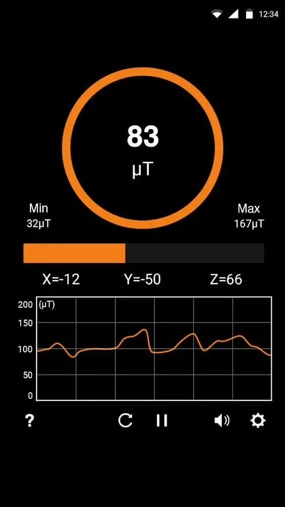 Screenshot of the Metal Detector app