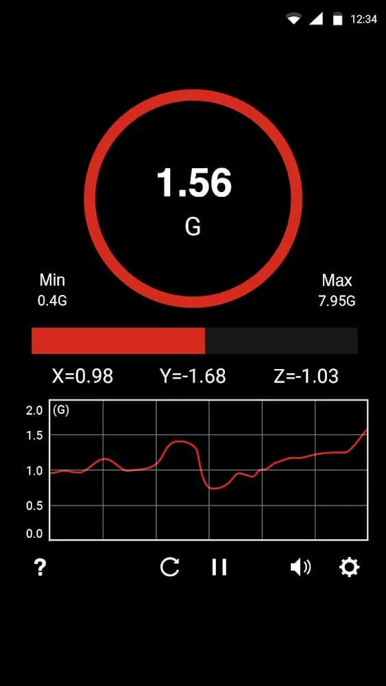 Screenshot of the Metal Detector app