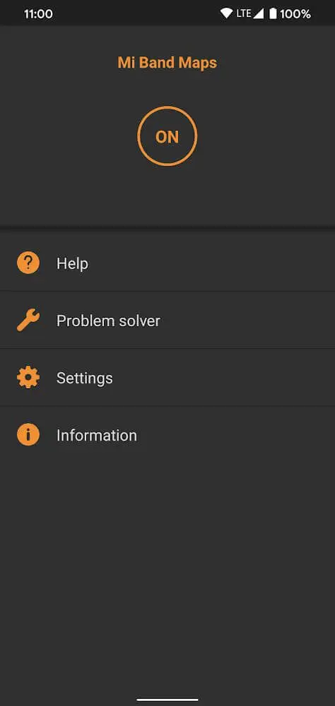 Screenshot of the Mi Band Maps app
