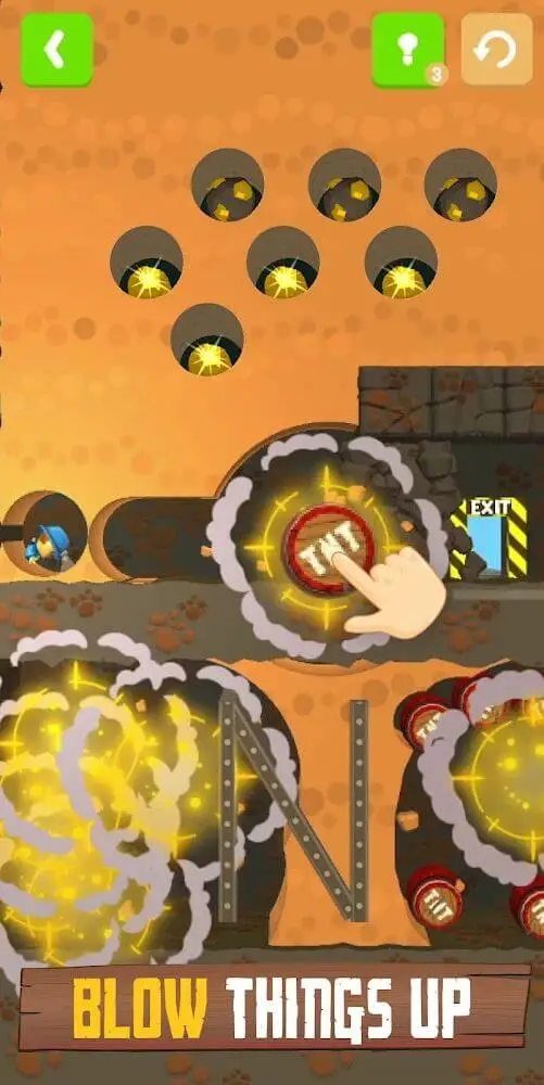 Screenshot of the Mine Rescue! app