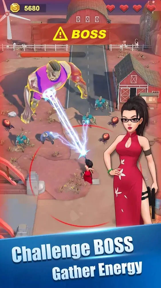 Screenshot of the Mow Zombies app