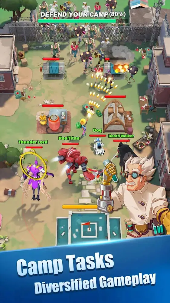Screenshot of the Mow Zombies app