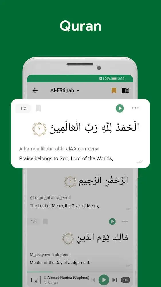 Screenshot of the Muslim app