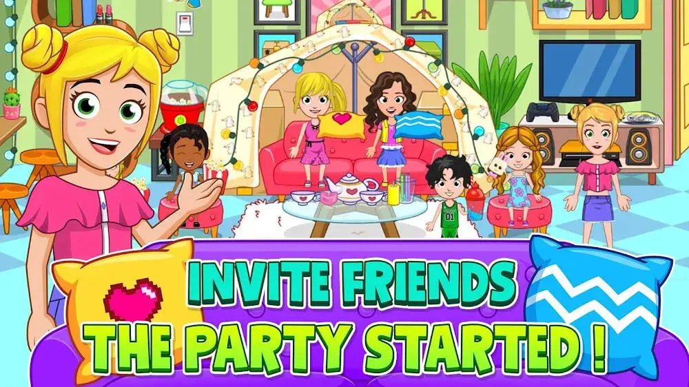 Screenshot of the My City: Pajama Party game