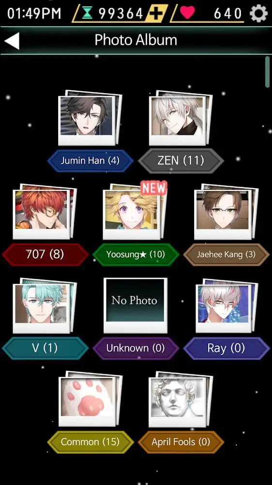 Screenshot of the Mystic Messenger game