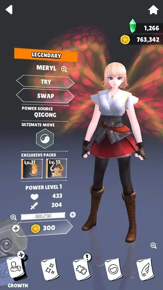 Screenshot of the Nameless Origin app
