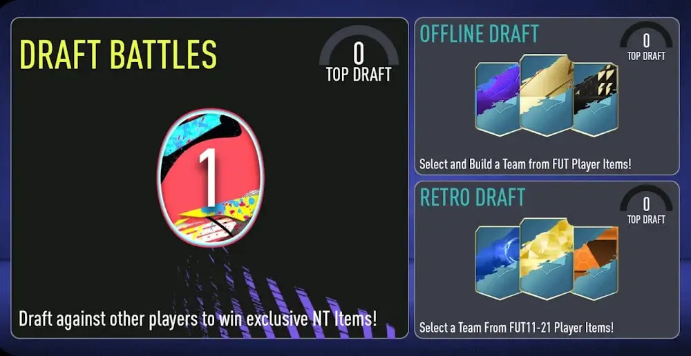 Screenshot of the Nicotom 22 Draft + Pack Opener game