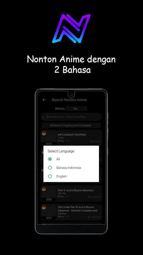 Screenshot of the Nonton Anime Streaming Anime app