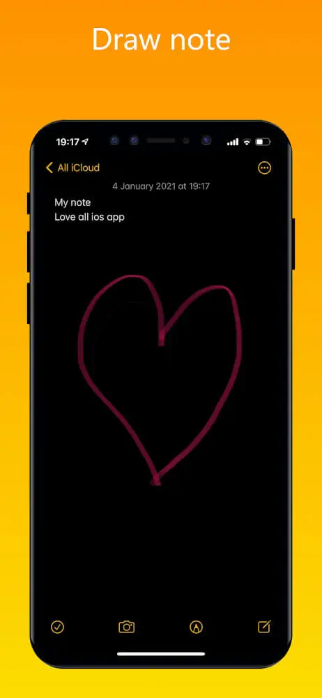 Screenshot of the Note iOS 16 (iNote) app