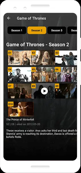Screenshot of the Ocean Streamz app