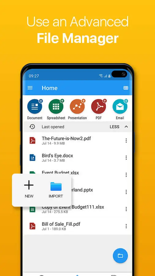 Screenshot of the OfficeSuite Pro + PDF app