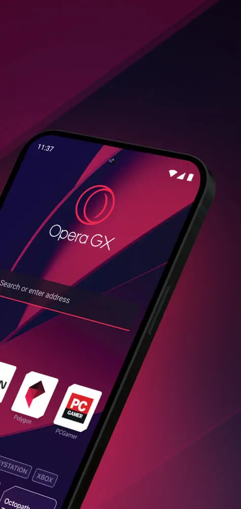 Screenshot of the Opera GX: Gaming Browser app