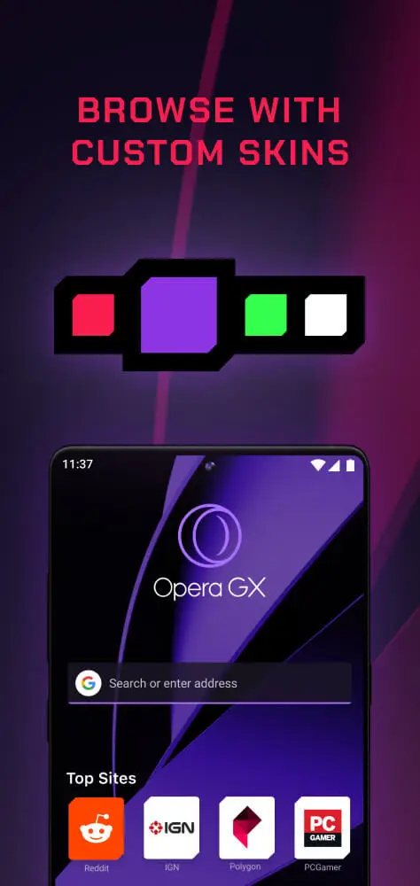 Screenshot of the Opera GX: Gaming Browser app