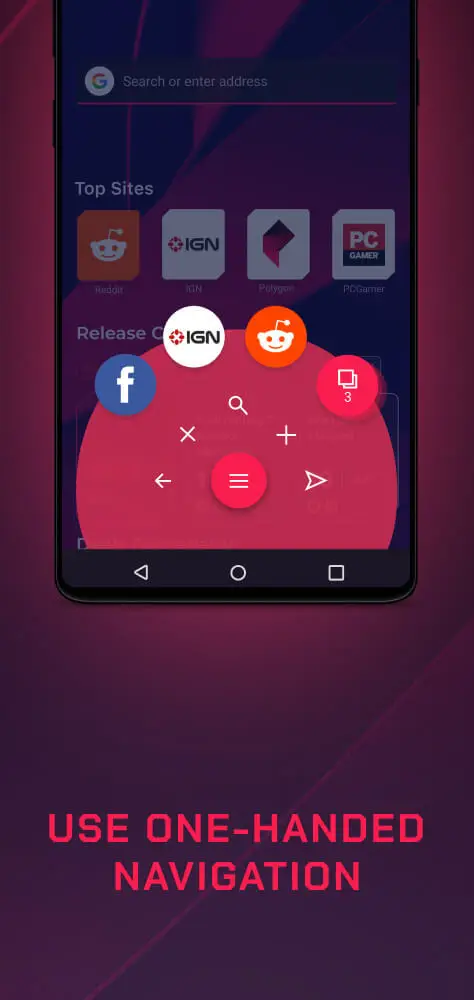 Screenshot of the Opera GX: Gaming Browser app