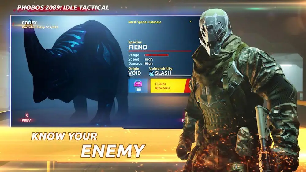 Screenshot of the PHOBOS 2089: Idle Tactical game