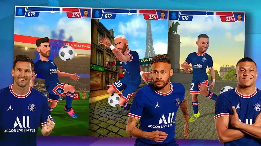 Screenshot of the PSG Soccer Freestyle 2022 game