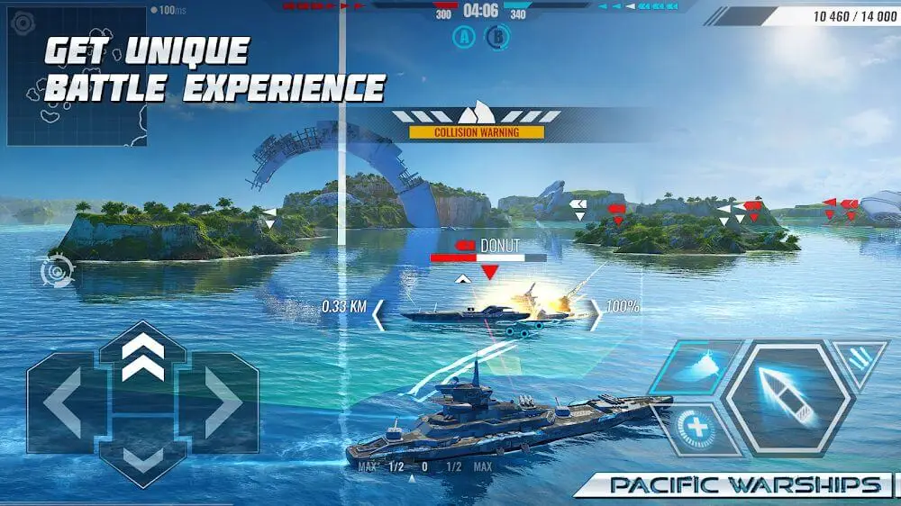 Screenshot of the Pacific Warships game