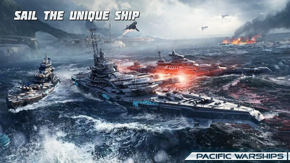 Screenshot of the Pacific Warships game