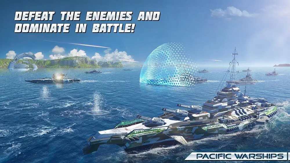 Screenshot of the Pacific Warships game