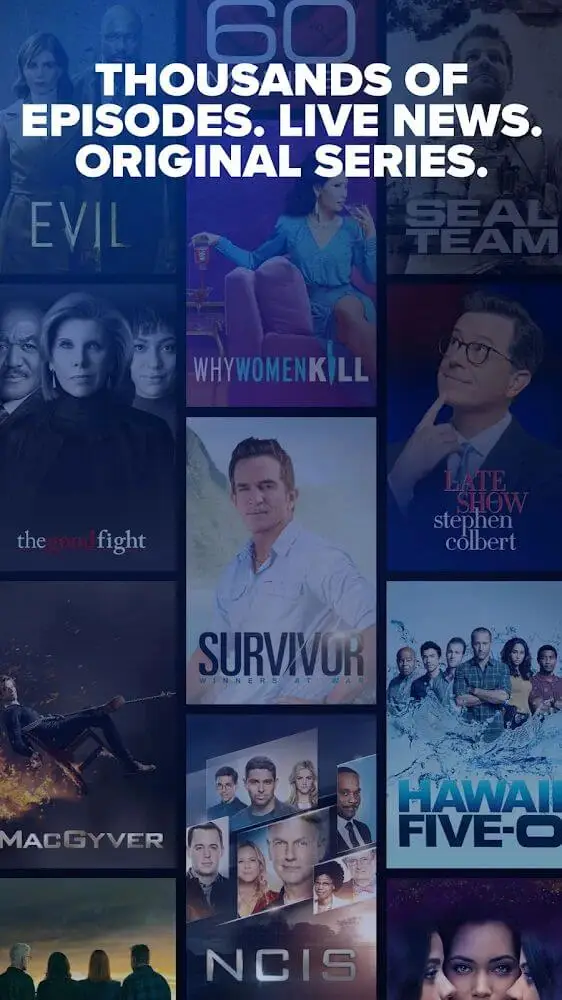 Screenshot of the Paramount+ app