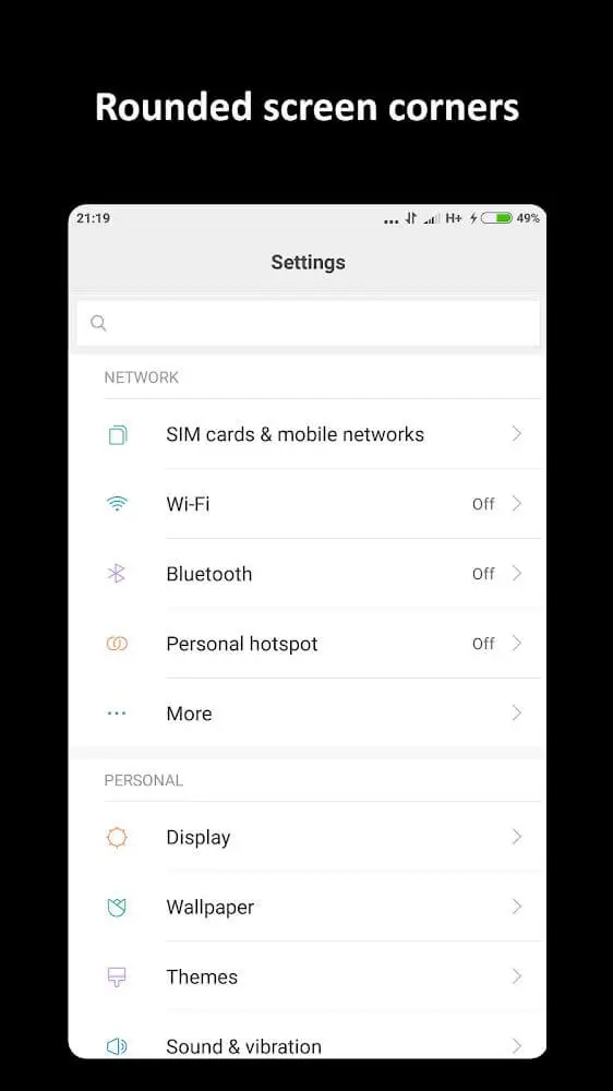 Screenshot of the Partial Screen app