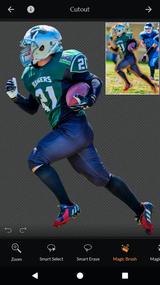 Screenshot of the PhotoCut app