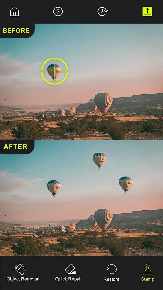 Screenshot of the Photo Retouch app