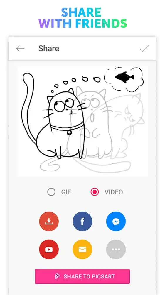Screenshot of the Picsart Animator app