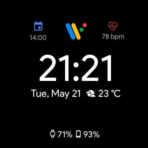 Screenshot of the Pixel Minimal Watch Face app