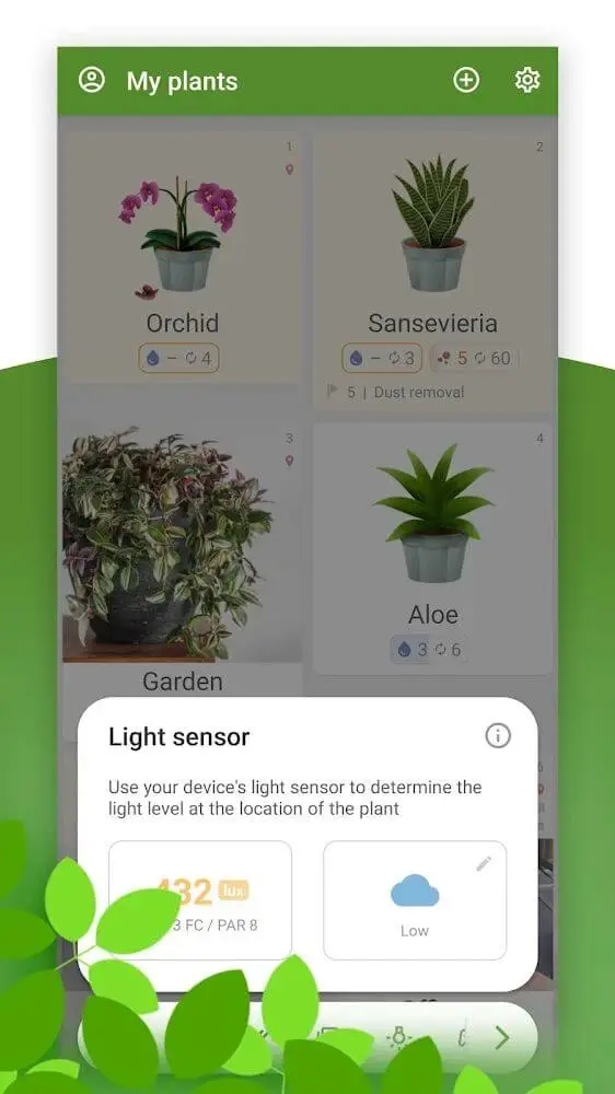 Screenshot of the Plant Care Reminder app