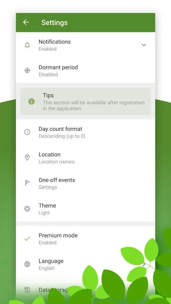 Screenshot of the Plant Care Reminder app