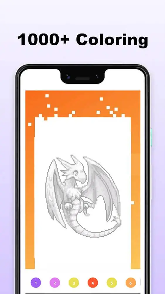 Screenshot of the Pokepix Color By Number app