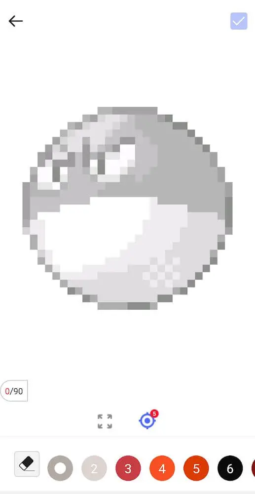 Screenshot of the Pokepix Color By Number app
