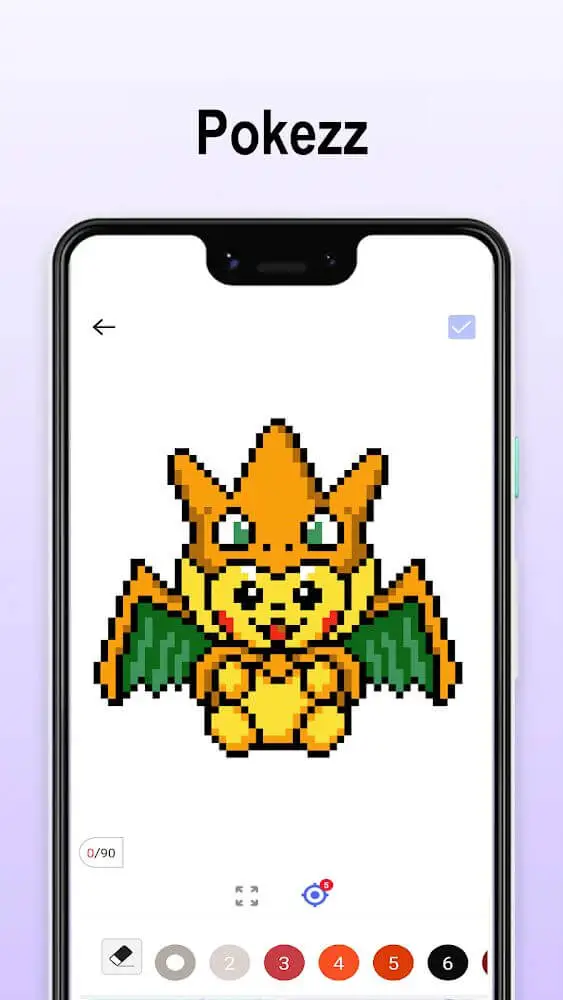Screenshot of the Pokepix Color By Number app