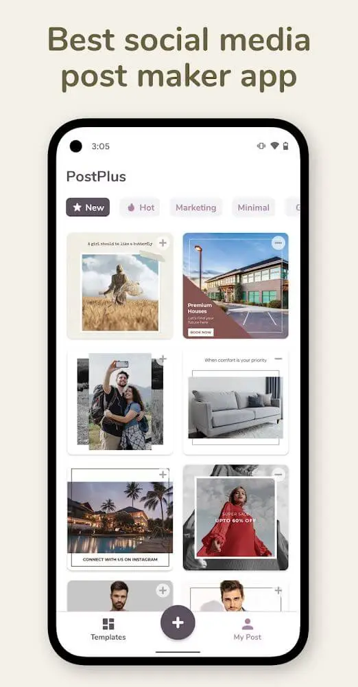 Screenshot of the Post Maker for Instagram - PostPlus app