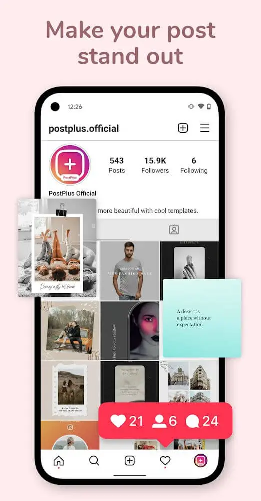 Screenshot of the Post Maker for Instagram - PostPlus app