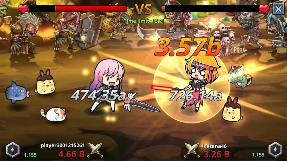 Screenshot of the Pow Pow Dungeon: Idle game